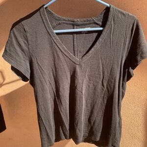 Banana Republic Black V-Neck Short Sleeve Tee